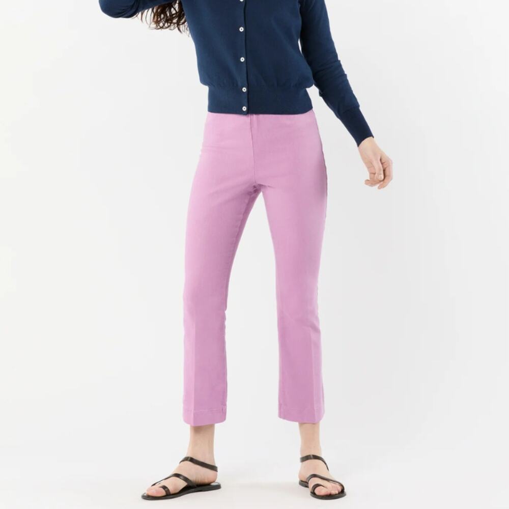 Ann Mashburn Faye Flare Cropped Lounge Pants Lilac Women's S Stretch Waist